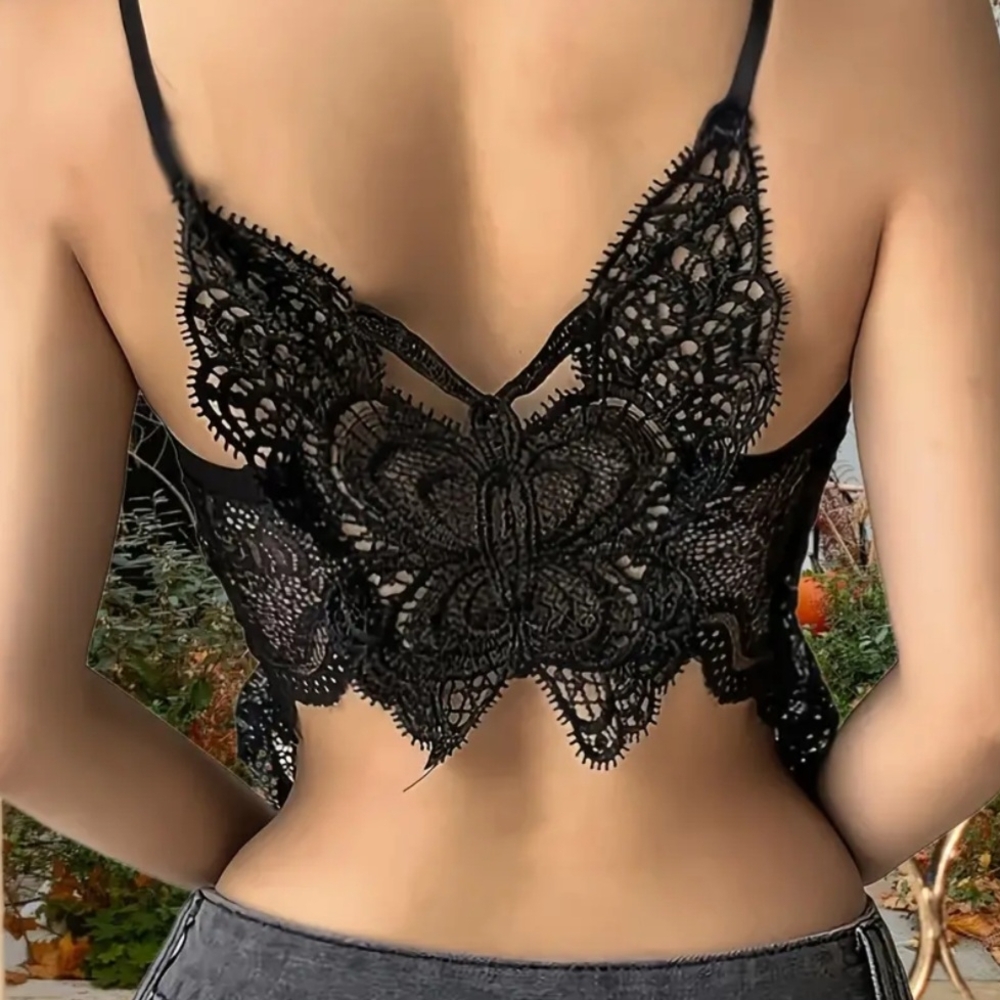 Black Lace Camisole Top - Picture 3 of 3